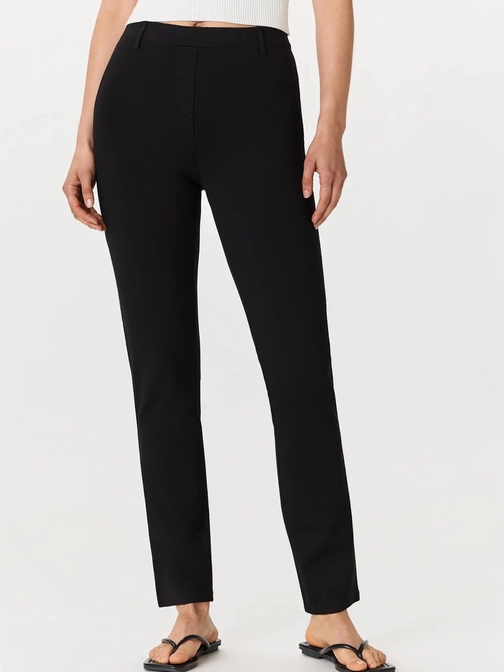 Quince Ultra Stretch Ponte Straight Leg Women's Pants - Black